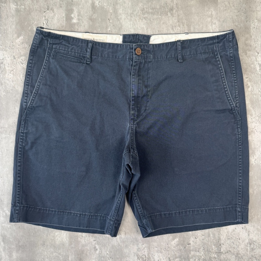 Ralph Lauren Denim & Supply Chino Shorts Men's 38 Navy Blue Stretch Cotton